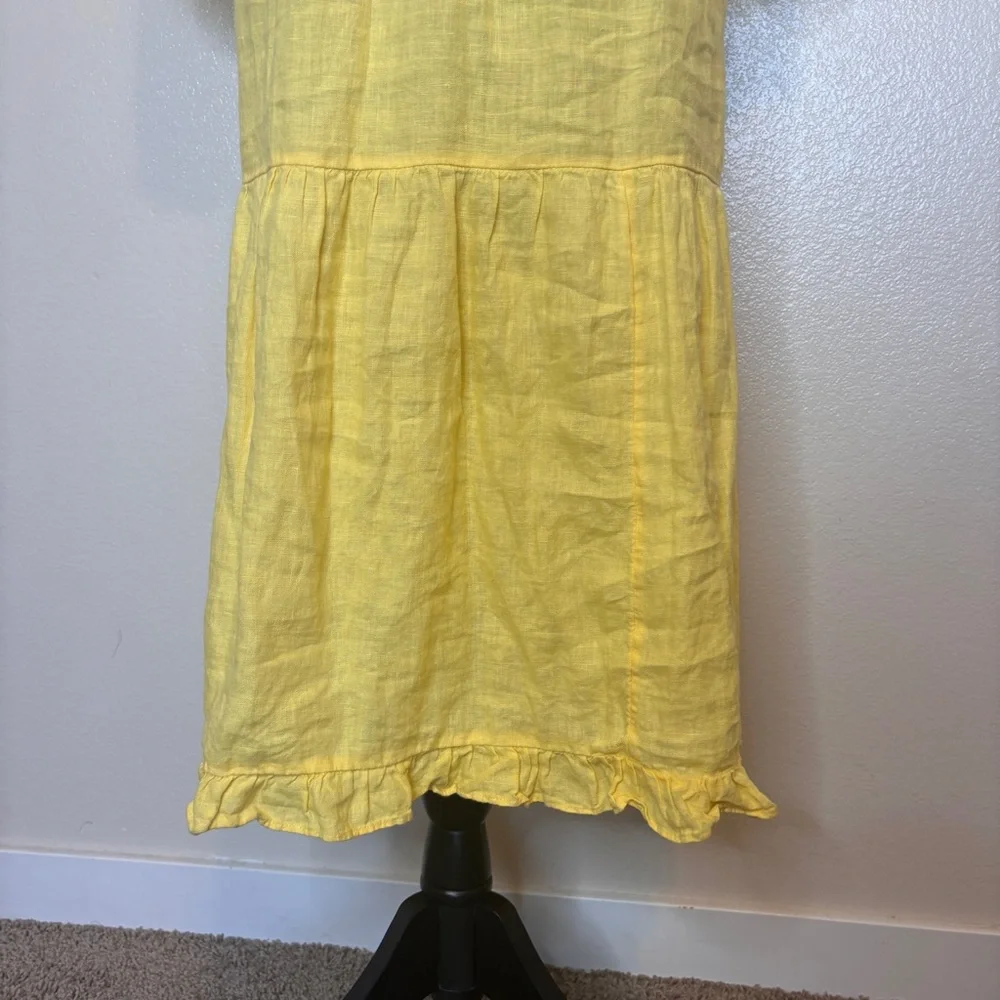 J. Crew 100% Linen Tiered Butter Yellow Dress Size Small XSmall - Picture 9 of 14